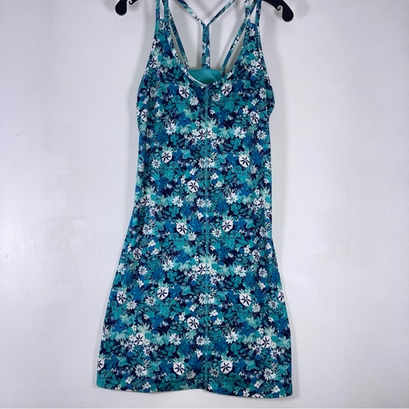Patagonia Dresses & Skirts - Patagonia Latticeback Floral Women Athletic Dress Sz M Blue Bra Soft  Stretch